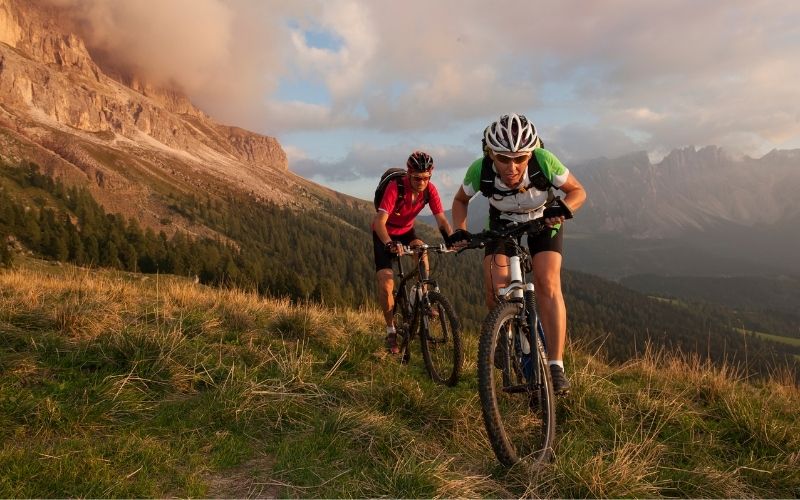 mountain bikes are constructed for long rides on natural surfaces