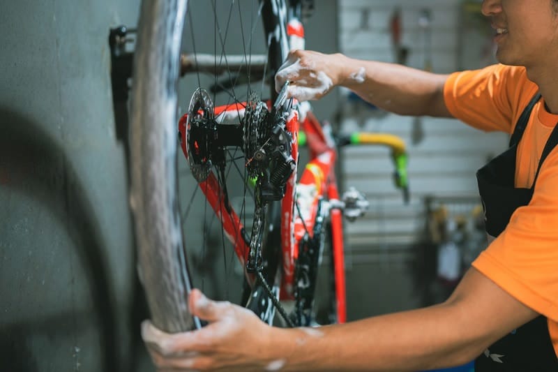 soap to clean your bike