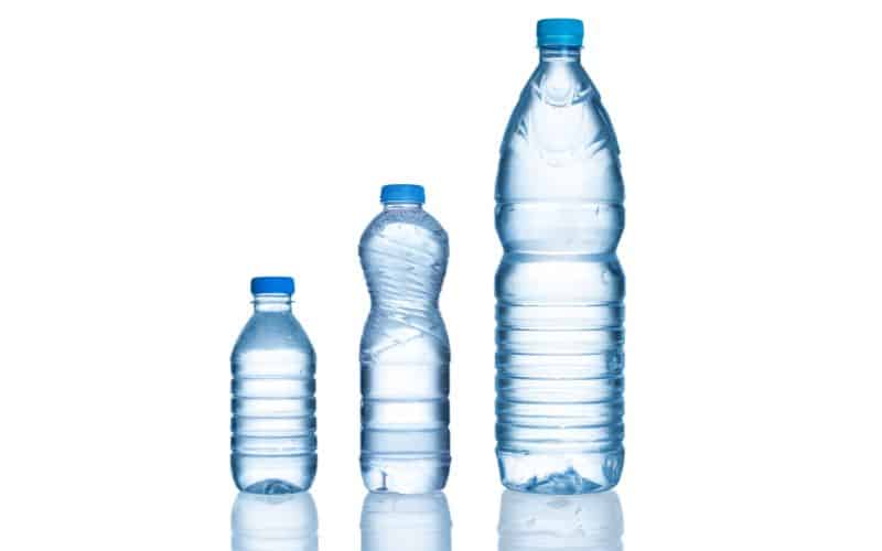 three different-size bottles of water